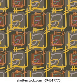 New colorful seamless pattern with doodle heart.
