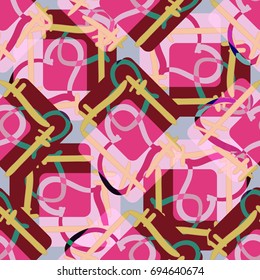 New colorful seamless pattern with doodle heart.
