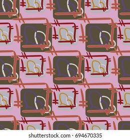 New colorful seamless pattern with doodle heart.