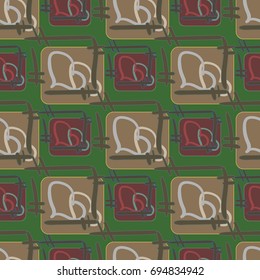 New colorful seamless pattern with doodle heart.