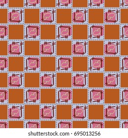 New colorful seamless pattern with doodle heart.