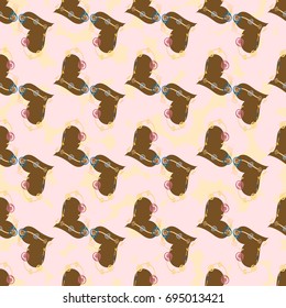 New colorful seamless pattern with doodle heart.