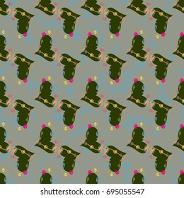 New colorful seamless pattern with doodle heart.