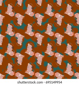 New colorful seamless pattern with doodle heart.