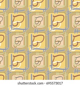 New colorful seamless pattern with doodle heart.