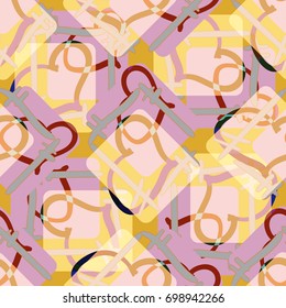 New colorful seamless pattern with doodle heart.