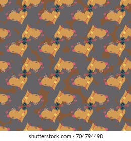 New colorful seamless pattern with doodle heart.