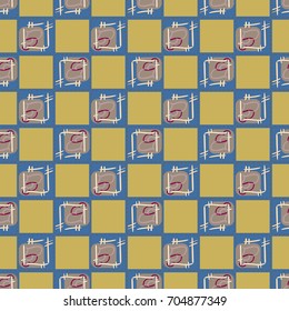 New colorful seamless pattern with doodle heart.
