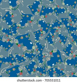 New colorful seamless pattern with doodle heart.