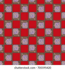 New colorful seamless pattern with doodle heart.