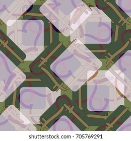 New colorful seamless pattern with doodle heart.