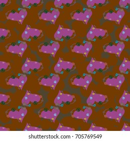 New colorful seamless pattern with doodle heart.