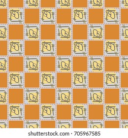 New colorful seamless pattern with doodle heart.