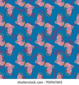 New colorful seamless pattern with doodle heart.