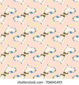 New colorful seamless pattern with doodle heart.