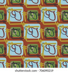New colorful seamless pattern with doodle heart.