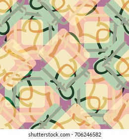 New colorful seamless pattern with doodle heart.