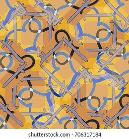 New colorful seamless pattern with doodle heart.