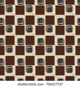 New colorful seamless pattern with doodle heart.