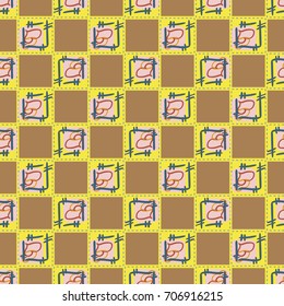 New colorful seamless pattern with doodle heart.