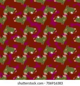 New colorful seamless pattern with doodle heart.