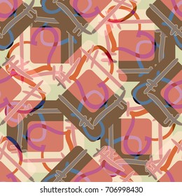 New colorful seamless pattern with doodle heart.