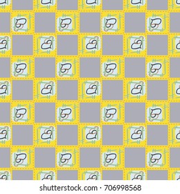 New colorful seamless pattern with doodle heart.