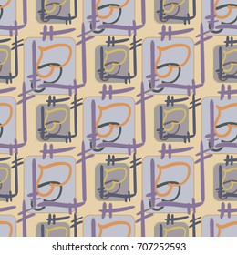 New colorful seamless pattern with doodle heart.