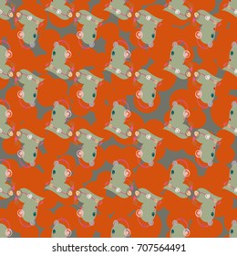 New colorful seamless pattern with doodle heart.
