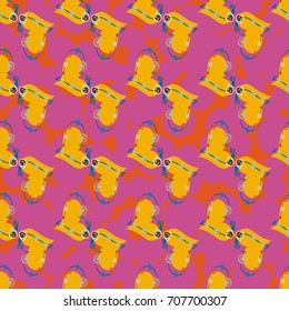 New colorful seamless pattern with doodle heart.