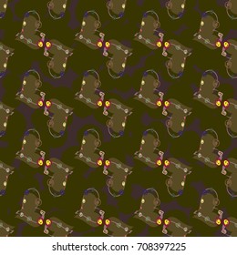 New colorful seamless pattern with doodle heart.