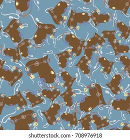 New colorful seamless pattern with doodle heart.