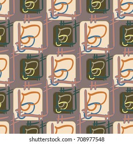 New colorful seamless pattern with doodle heart.