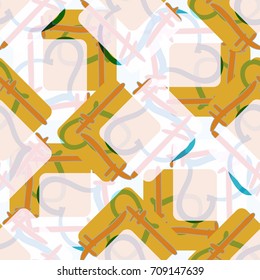 New colorful seamless pattern with doodle heart.