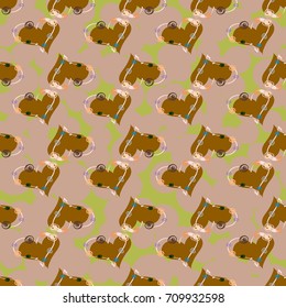 New colorful seamless pattern with doodle heart.