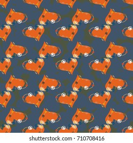 New colorful seamless pattern with doodle heart.
