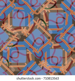 New colorful seamless pattern with doodle heart.
