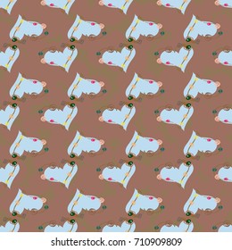 New colorful seamless pattern with doodle heart.