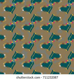 New colorful seamless pattern with doodle heart.