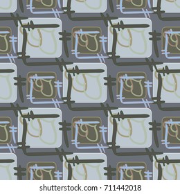 New colorful seamless pattern with doodle heart.