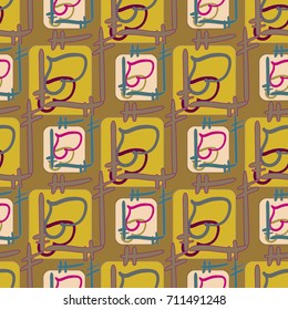 New colorful seamless pattern with doodle heart.