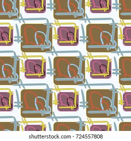 New colorful seamless pattern with doodle heart.