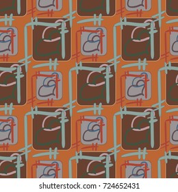 New colorful seamless pattern with doodle heart.