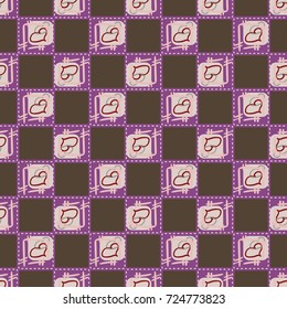 New colorful seamless pattern with doodle heart.