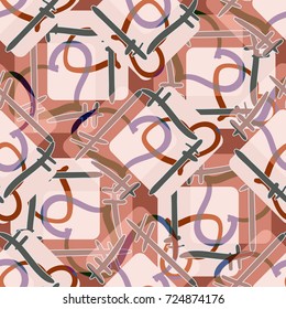 New colorful seamless pattern with doodle heart.