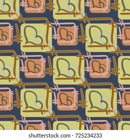 New colorful seamless pattern with doodle heart.