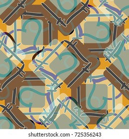 New colorful seamless pattern with doodle heart.