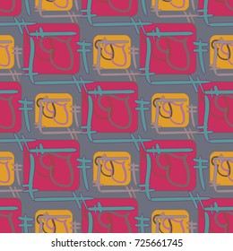 New colorful seamless pattern with doodle heart.