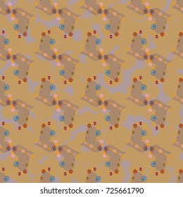New colorful seamless pattern with doodle heart.