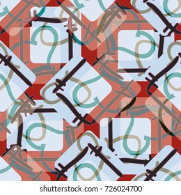 New colorful seamless pattern with doodle heart.